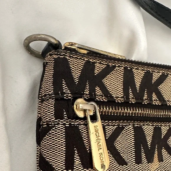 Michael Kors Black and Brown Logo Wristlet - Picture 3 of 8